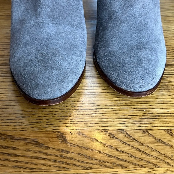 ⭐️ Cole Haan Minna Suede Buckle Gray Ankle Boots Booties Block Heel Size 8 B - Picture 8 of 12